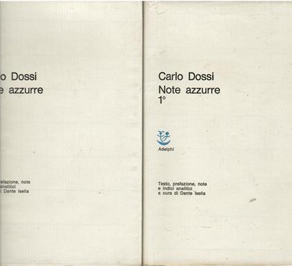 Note azzurre - Carlo Dossi - copertina