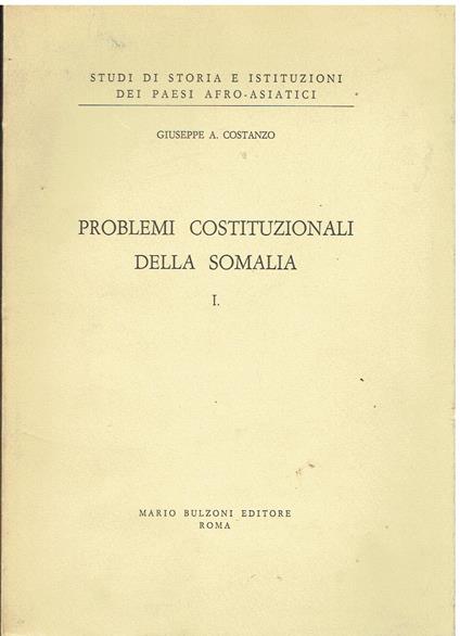 Problemi costituzionali della Somalia I - copertina