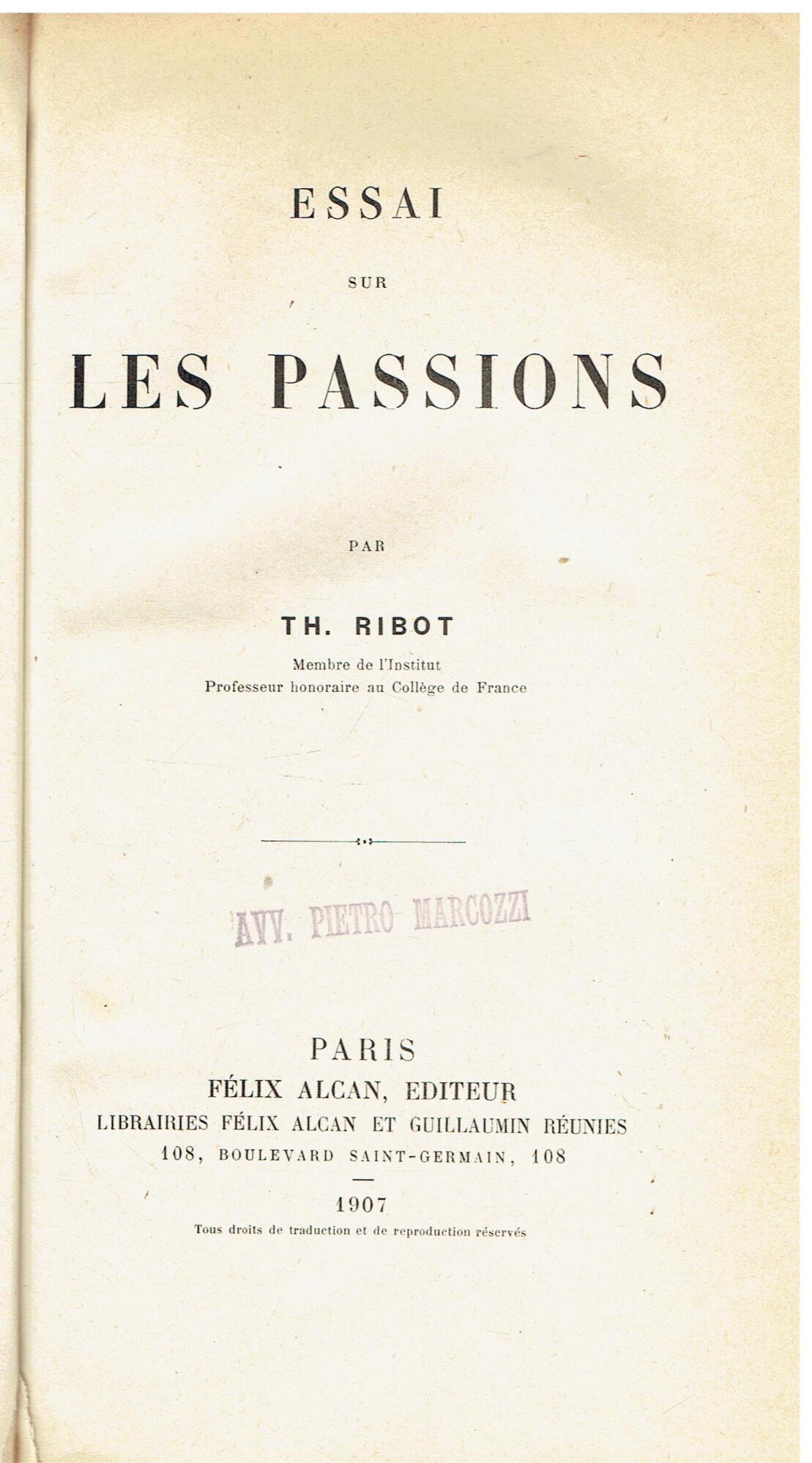 Essai sur les passions