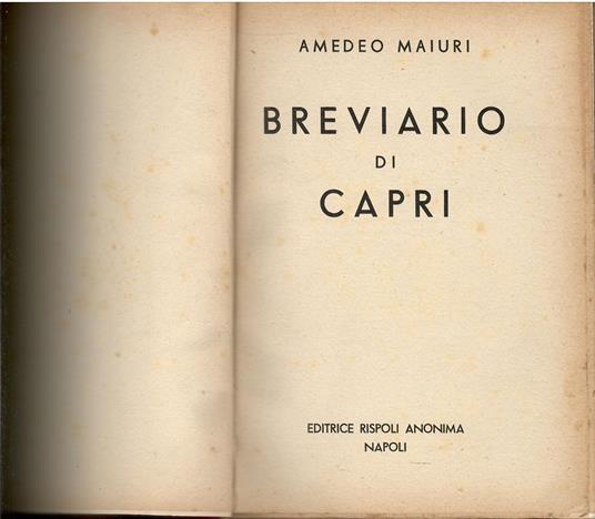 Breviario di Capri - Amedeo Maiuri - copertina