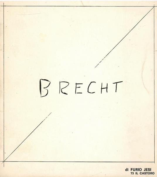 Bertolt Brecht - Furio Jesi - copertina