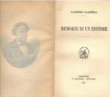 Memorie di un editore - Gaspero Barbera - copertina