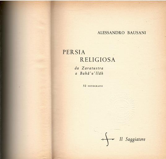 Persia religiosa - Alessandro Bausani - copertina