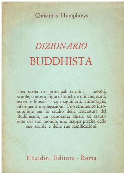 Dizionario buddhista - Christmas Humphreys - copertina