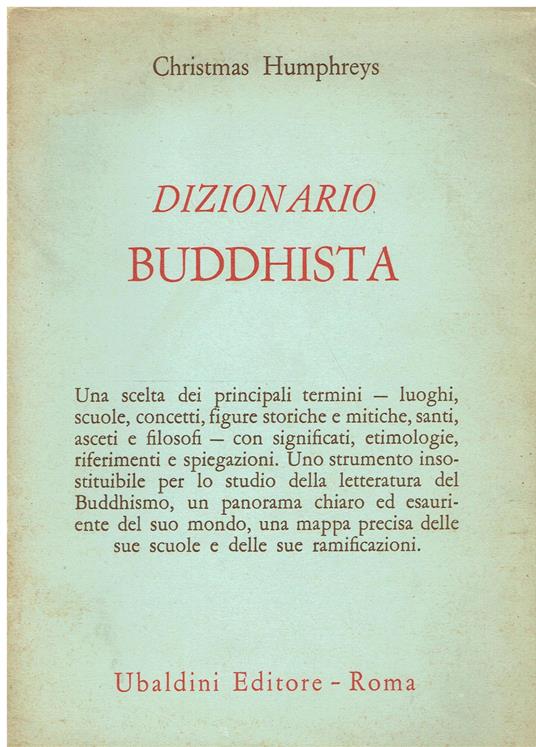 Dizionario buddhista - Christmas Humphreys - copertina