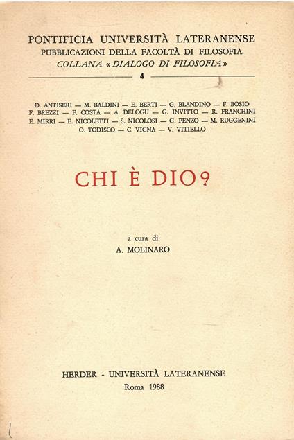 Chi è Dio? - copertina