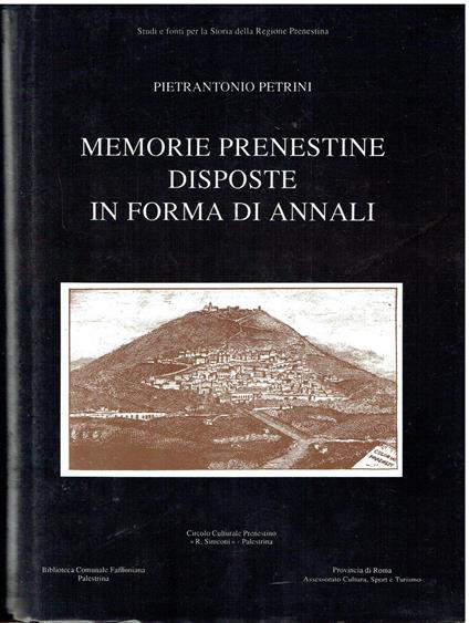 Memorie Prenestine Disposte In Forma Di Annali - copertina