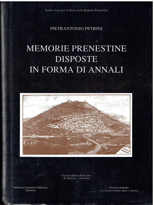 Memorie Prenestine Disposte In Forma Di Annali - copertina