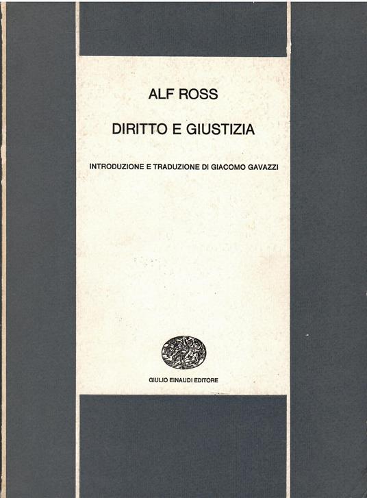 Diritto e giustizia - Alf Ross - copertina