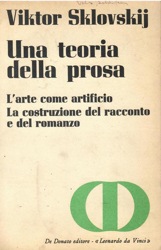 Teoria della prosa - copertina