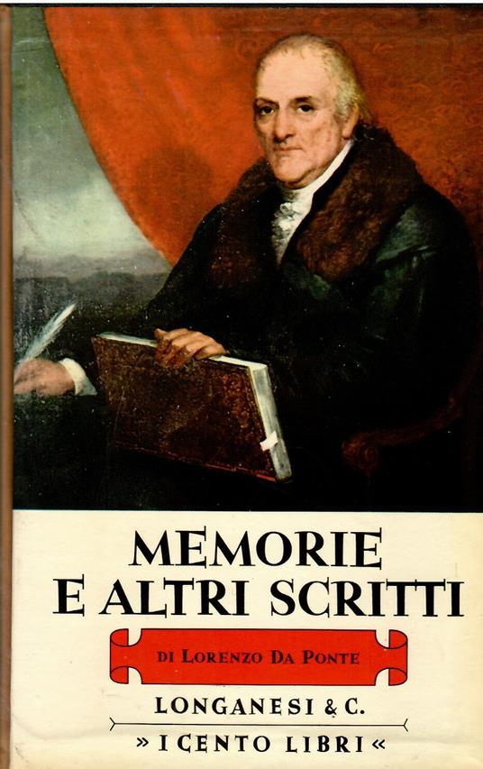 Memorie e altri scritti - Lorenzo Da Ponte - copertina