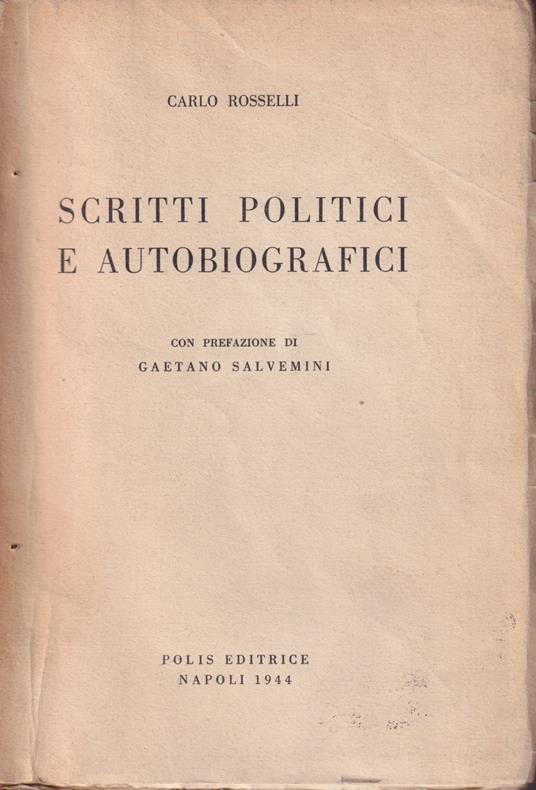 Scritti politici e autobiografici - copertina