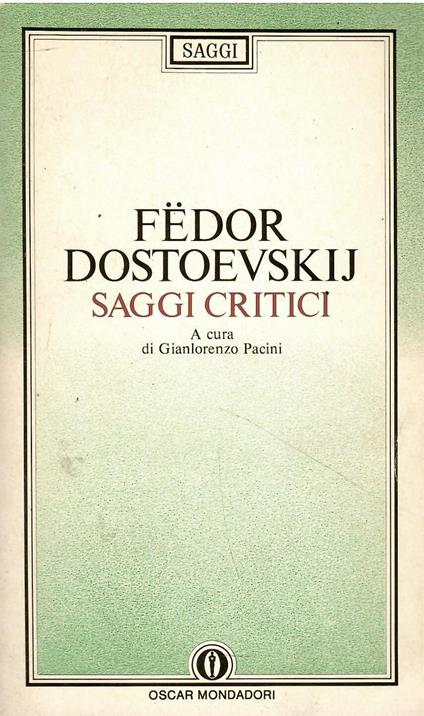 Saggi critici - Fëdor Dostoevskij - copertina