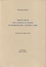 Brevi note sull'arte e il modo di riordinare i propri libri