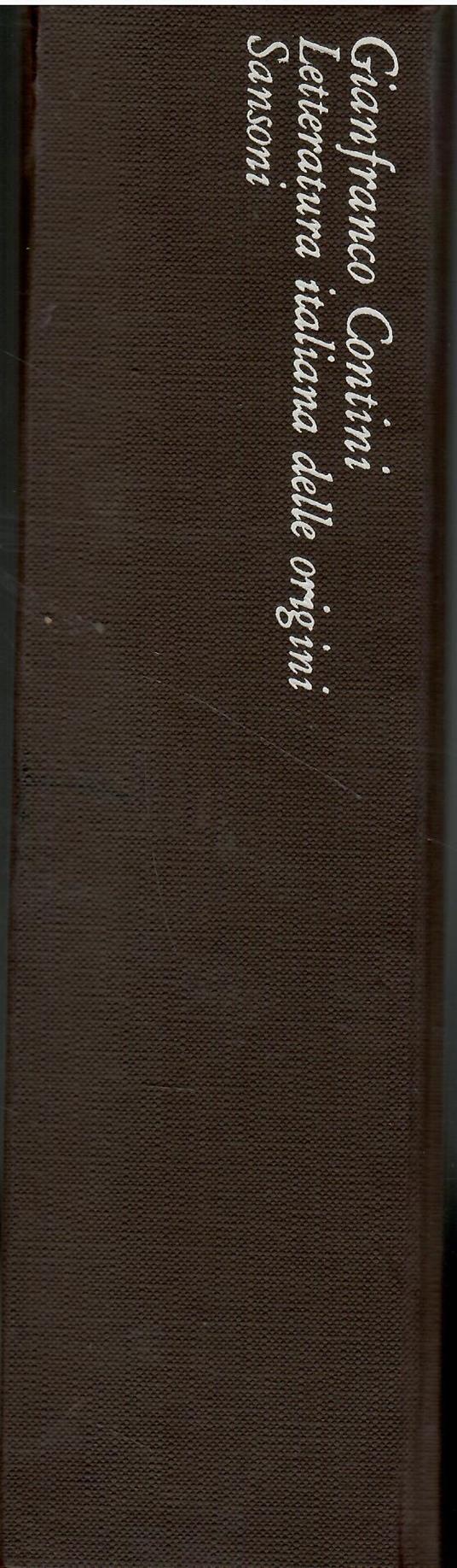 Letteratura italiana delle origini - Gianfranco Contini - copertina