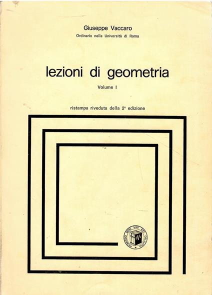 Lezioni di geometria parte 1 teoria - copertina