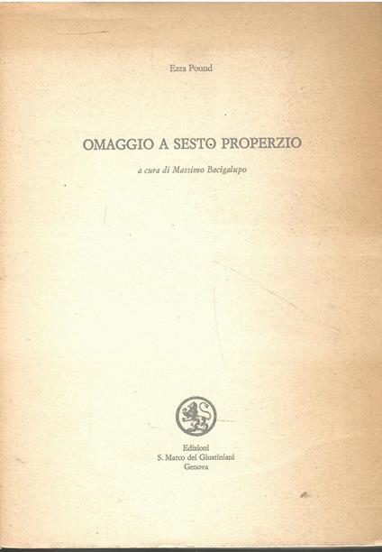 Omaggio a Sesto Properzio - copertina
