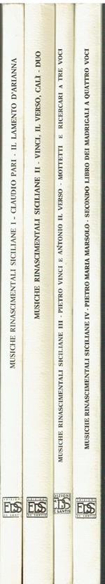 Musiche rinascimentali siciliane 1/4: Il lamento d'Arianna - Musiche strumentali didattiche - Mottetti e Ricercari - Madrigali a quattro voci - 1- Claudio Pari: IL LAMENTO D'ARIANNA, Quarto libro dei Madrigali a 5 voci - 2- Scuola polifonica sicilian