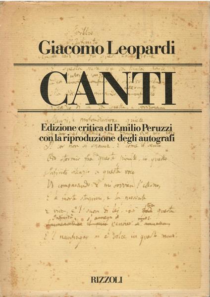 Canti - Giacomo Leopardi - copertina