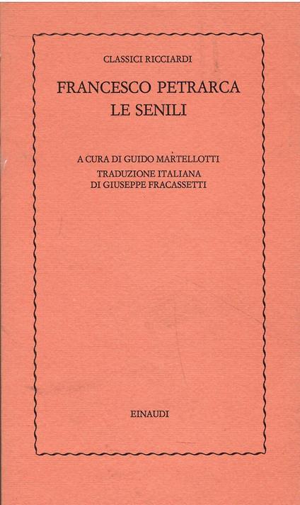 Le senili - Francesco Petrarca - copertina