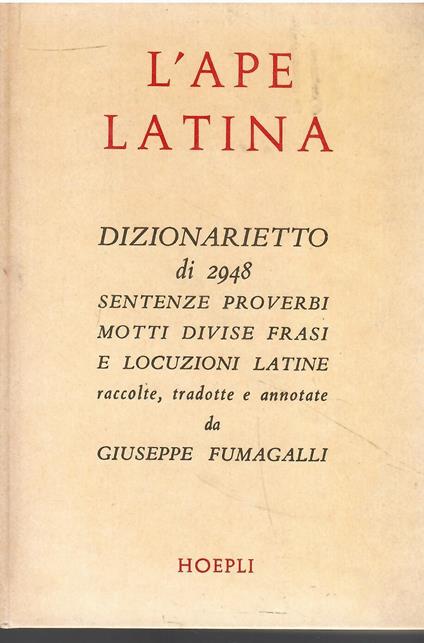 L' ape latina - Giuseppe Fumagalli - copertina