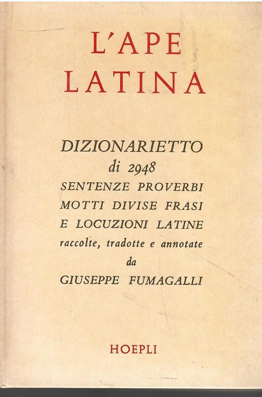 L' ape latina - Giuseppe Fumagalli - copertina
