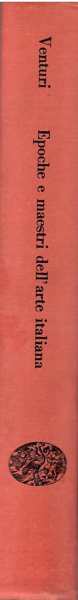 Epoche e maestri dell'arte italiana - Adolfo Venturi - copertina