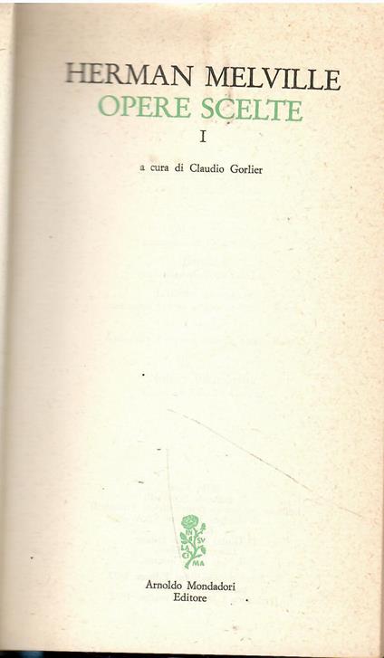 Opere scelte (Vol. 1) - Herman Melville - copertina
