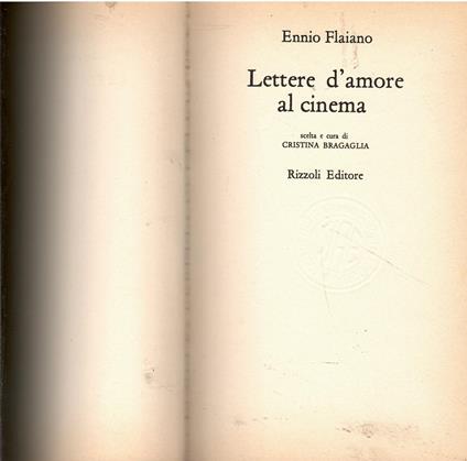 Lettere d`amore al cinema - Ennio Flaiano - copertina