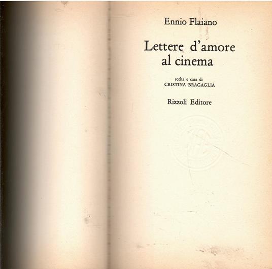Lettere d`amore al cinema - Ennio Flaiano - copertina