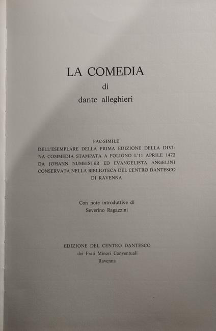La Divina Commedia - Dante Alighieri - copertina