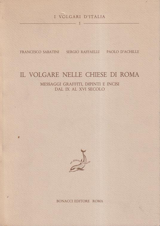 Il volgare nelle chiese di Roma - copertina