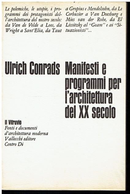 Manifesti e programmi per l'architettura del XX secolo - copertina