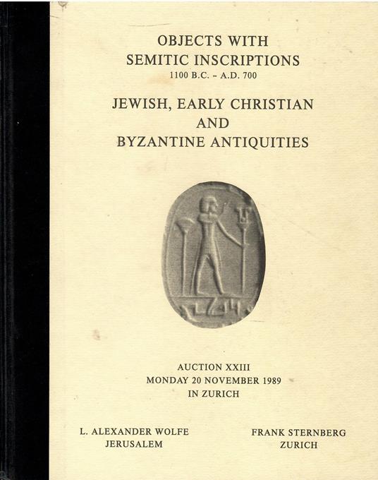 Objects with Semitic inscriptions, 1100 B.C. - A.D. 700: Jewish, early Christian and Byzantine antiquities - copertina