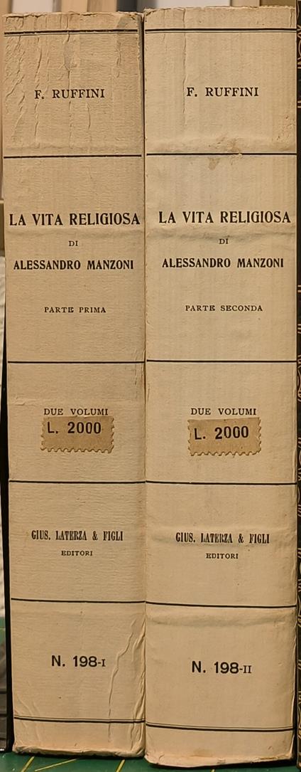 La Vita religiosa di Alessandro Manzoni - Francesco Ruffini - copertina