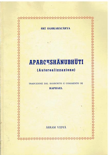 Aparokshanubhuti (Autorealizzazione) - Samkaracarya Sri - copertina