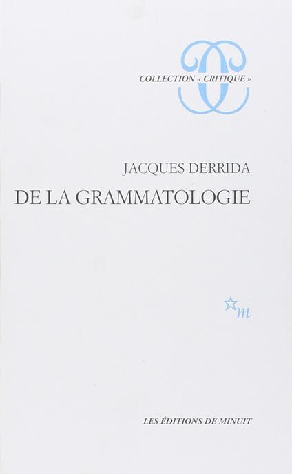 De la grammatologie - Jacques Derrida - copertina