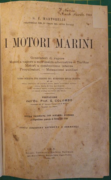 I motori marini - copertina