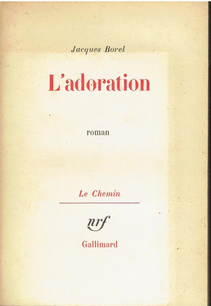 L' adoration - Jacques Borel - copertina