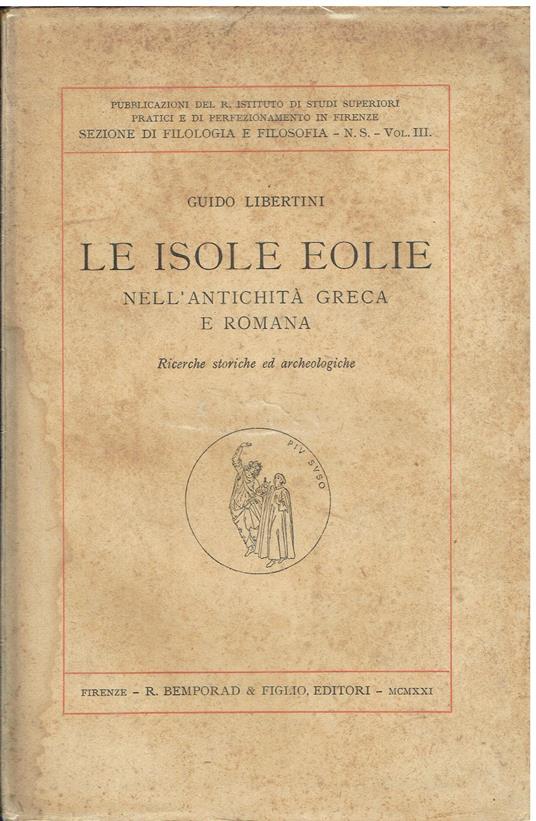 Le isole Eolie nell'antichità greca e romana - Guido Libertini - copertina
