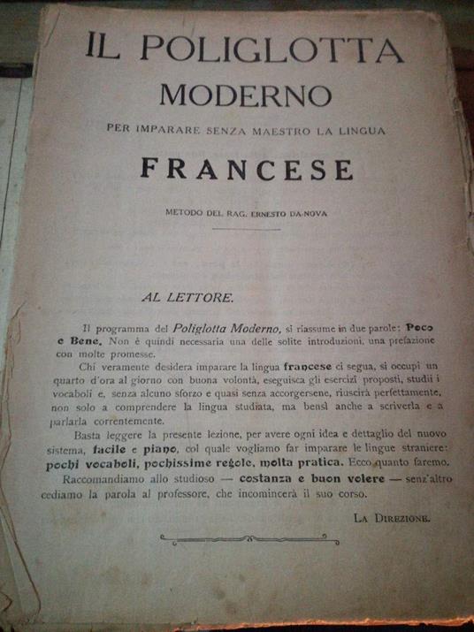 Il Poliglotta Moderno. Volume Primo. Per Imparare Senza Maestro La Lingua Francese - copertina