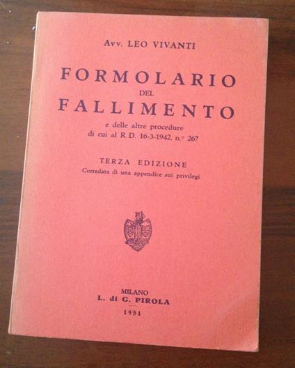 Formolario Del Fallimento E Delle Altre Procedure Di Cui Al R.D. 16-3-1942, N° 267 - copertina
