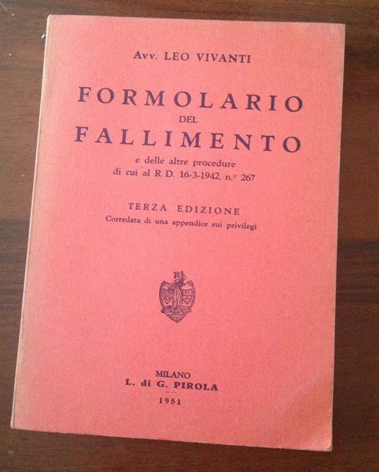 Formolario Del Fallimento E Delle Altre Procedure Di Cui Al R.D. 16-3-1942, N° 267 - copertina