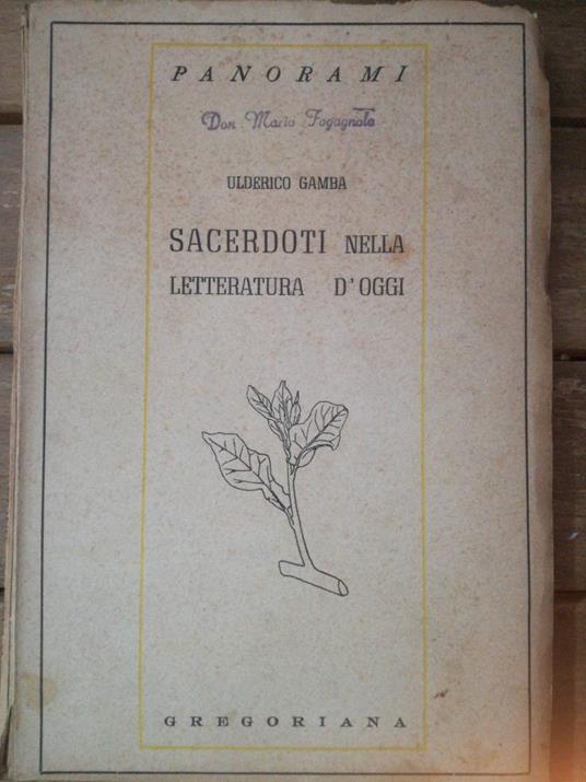Sacerdoti Nella Letteratura D'Oggi - copertina