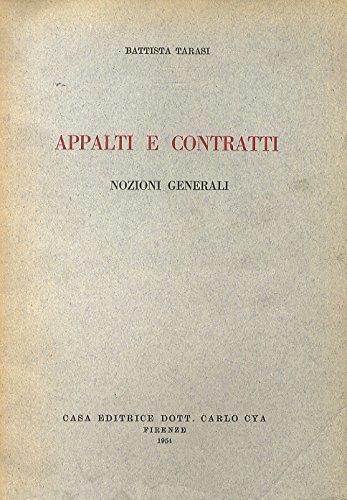 Tarasi B. - APPALTI E CONTRATTI. NOZIONI GENERALI - copertina