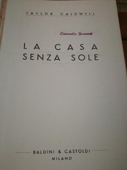 La casa senza sole - copertina