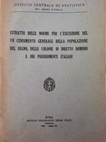 Estratto delle norme per l'esecuzione del VII censimento generale della popolazione del regno, delle colonie di diretto dominio e dei possedimento italiani