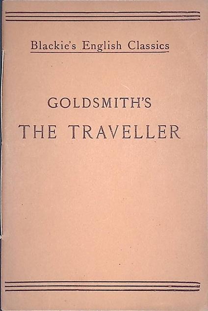 The traveller - Oliver Goldsmith - copertina