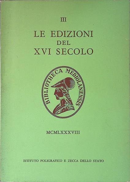 Schedari III - Le Edizioni del XVI Secolo Vol. III - Edizioni Spagnole e Portoghesi - copertina