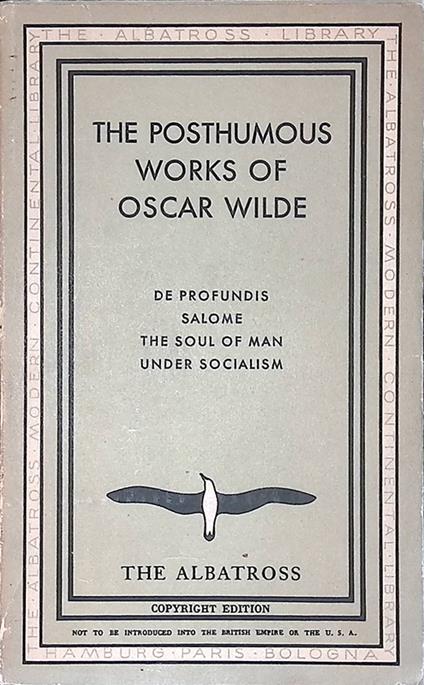 The posthumous works of Oscar Wilde - copertina